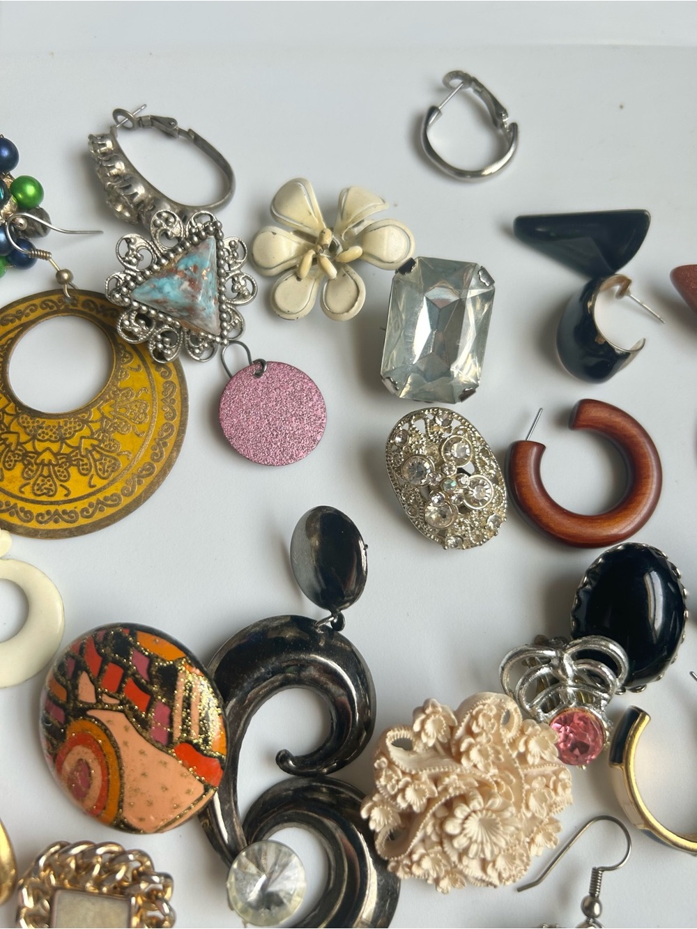VTG Single Earring Lot Sterling Silver Plated Signed Costume Jewelry Craft DIY - Picture 4 of 9